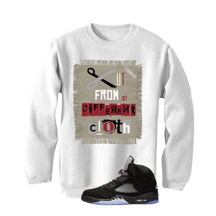 Air Jordan 5 Black Metallic Reimagined White T-Shirt (Cut from a different cloth)| illcurrency