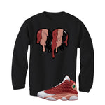 Air Jordan 13 Dune Red Black T-Shirt (Heart)| illcurrency