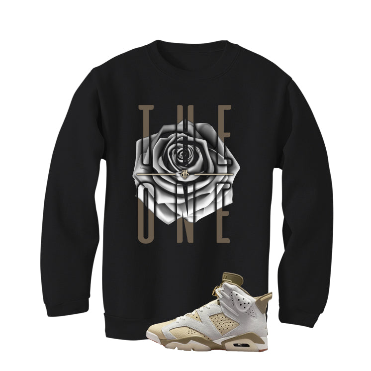 Air Jordan 6 Sail/Neutral Olive Matching T-Shirt, Sweatshirts & Hoodies Black T-Shirt (The One)| illcurrency