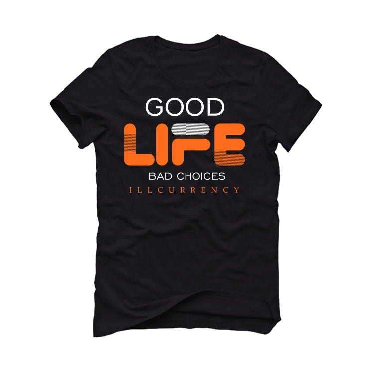 Air Jordan 12 “Brilliant Orange” | illcurrency Black T-Shirt (Bad Choices)