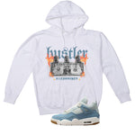 Air Jordan 4 Denim Worn Blue White T-Shirt (See No Evil Hustler)| illcurrency