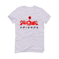 Air Jordan 4 "Red Cement" White T-Shirt (F R I E N D S)