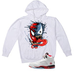 Air Jordan 5 Fire Red Black Tongue White T-Shirt (Spiddy and Venom)| illcurrency