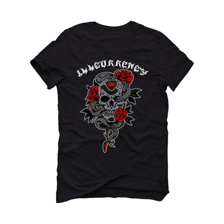 AIR JORDAN 4 “BRED REIMAGINED” 2024 | ILLCURRENCY Black T-Shirt (Skeleton Rose)