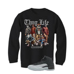 Air Jordan 12 Black/Wolf Grey Black T-Shirt (Thug Life Halloween)| illcurrency