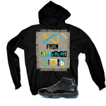 Air Jordan 11 Gamma Blue Matching T-Shirt, Sweatshirts & Hoodies Black T-Shirt (Cut from a different cloth)| illcurrency