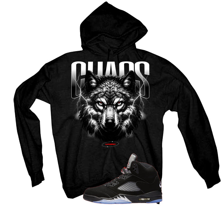 Air Jordan 5 Black Metallic Reimagined Black T-Shirt (Chaos)| illcurrency