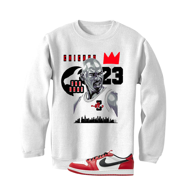 Air Jordan 1 Low OG Chicago Matching T-Shirt, Sweatshirts & Hoodies White T-Shirt (Goat)| illcurrency