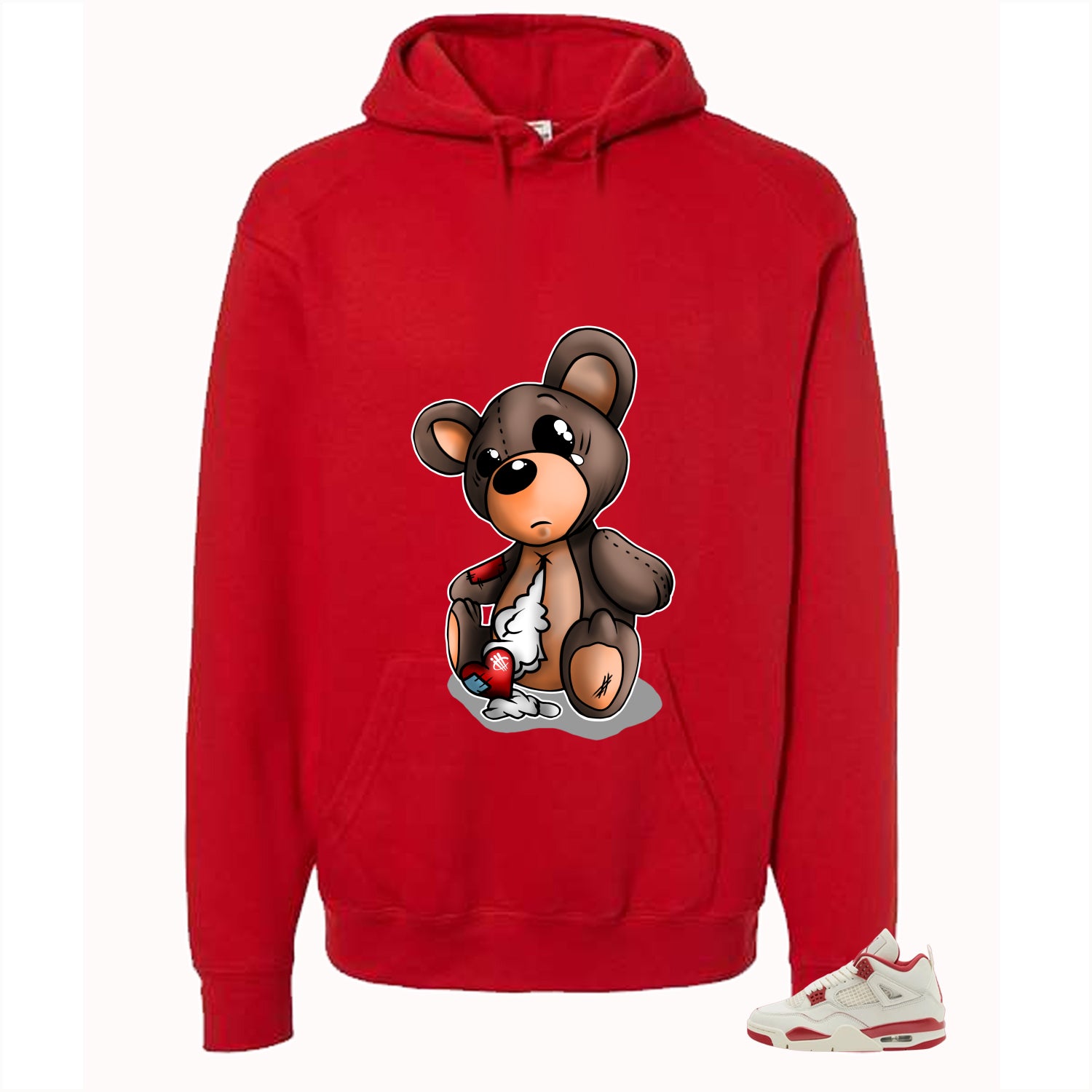 Air Jordan 4 Valentine’s Day (Sierra Red) Matching T-Shirt, Sweatshirts & Hoodies Red T-Shirt (Big Teddy)| illcurrency
