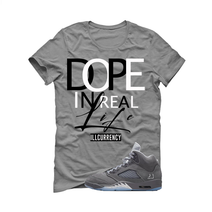 Air Jordan 5 Wolf Grey Matching T-Shirt, Sweatshirts & Hoodies Grey T-Shirt (DOPE)| illcurrency