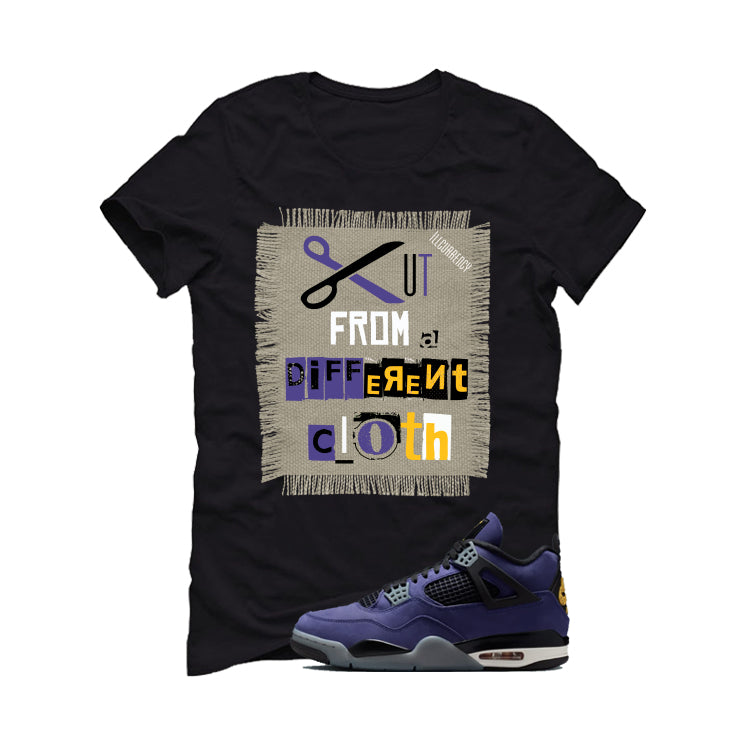 Air Jordan 4 OG Lakers Matching T-Shirt, Sweatshirts & Hoodies Black T-Shirt (Cut from a different cloth)| illcurrency
