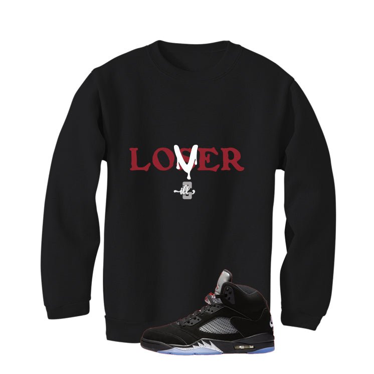 Air Jordan 5 Black Metallic Reimagined Black T-Shirt (Loser)| illcurrency
