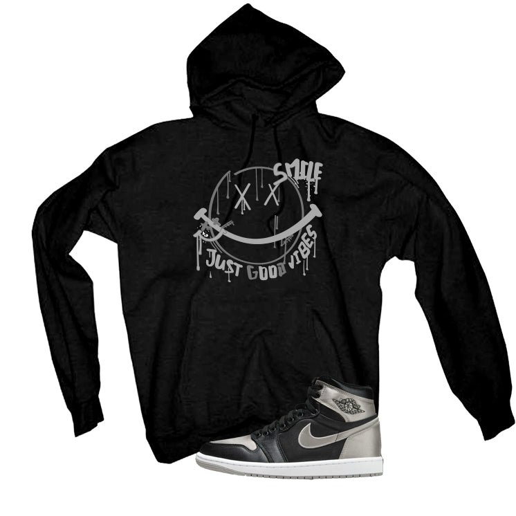 Air Jordan 1 High OG WMNS Satin Shadow Black T-Shirt (Smile)| illcurrency