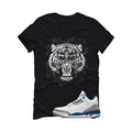 Air Jordan 3 True Blue Matching T-Shirt Black T-Shirt (Four Eyes)| illcurrency