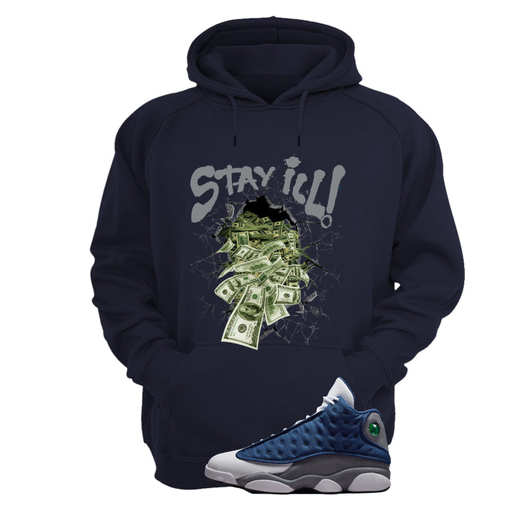 Air Jordan 13 Flint Navy Blue T-Shirt (Stay ill)| illcurrency