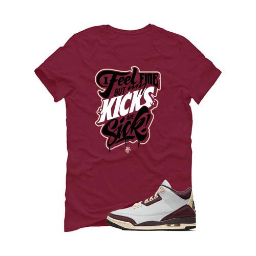 A Ma Maniere x Air Jordan 3 Burgundy Crush Maroon T-Shirt (Kicks Are Sick)| illcurrency