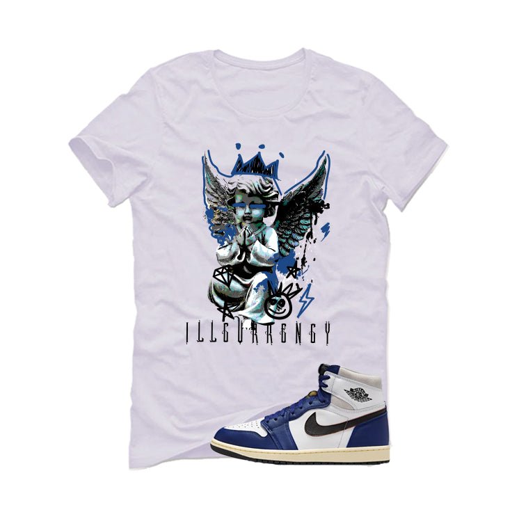 Air Jordan 1 Rare Air Deep Royal Blue White T-Shirt (Graffiti Angel)| illcurrency