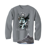 Air Jordan 5 Wolf Grey Matching T-Shirt, Sweatshirts & Hoodies Grey T-Shirt (Graffiti Angel)| illcurrency