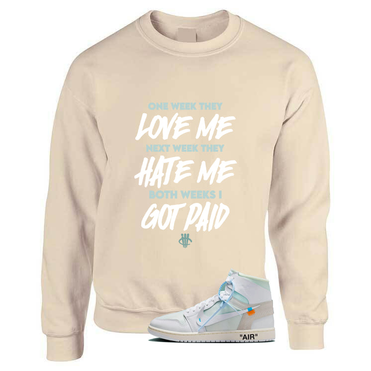 Off-White x Air Jordan 1 High OG Alaska Matching T-Shirt, Sweatshirts & Hoodies Tan T-Shirt (Paid)| illcurrency