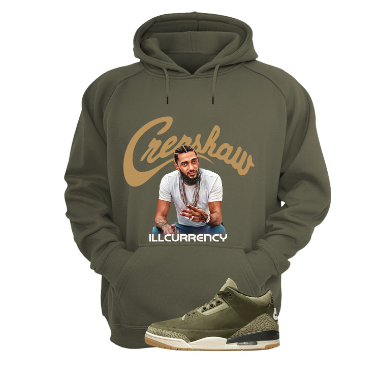 Air Jordan 3 Family Affair Matching T-Shirt, Sweatshirts & Hoodies Military Green T-Shirt (Crenshaw)| illcurrency