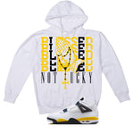 Air Jordan 4 Tour Yellow Matching T-Shirt Blessed not lucky