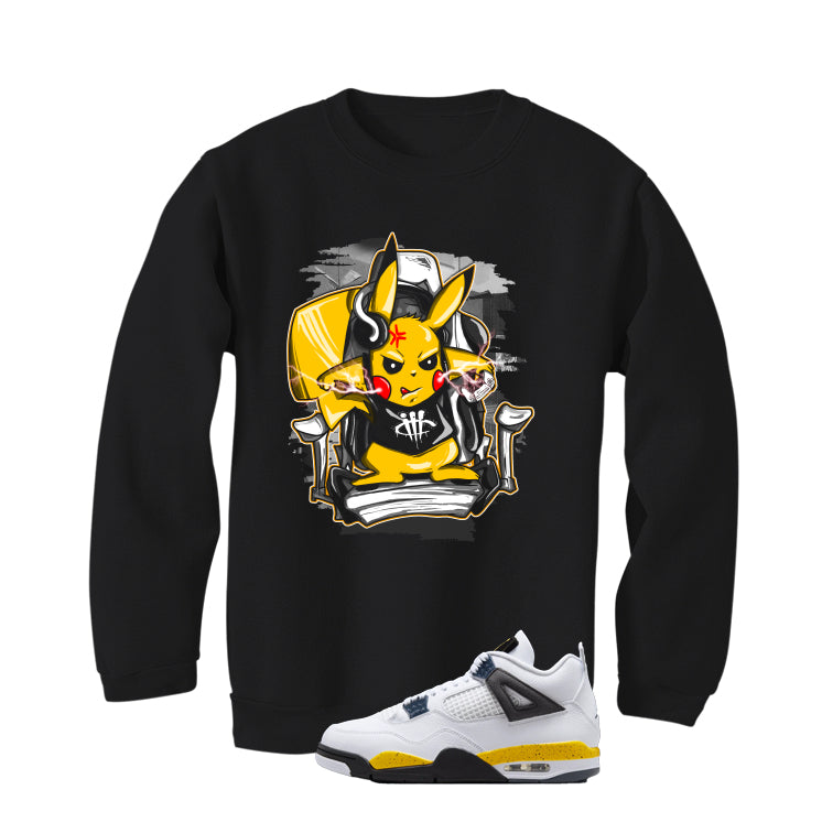 Air Jordan 4 Tour Yellow Matching T-Shirt Black T-Shirt (Mad Gamer)| illcurrency