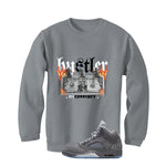Air Jordan 5 Wolf Grey Matching T-Shirt, Sweatshirts & Hoodies Grey T-Shirt (See No Evil Hustler)| illcurrency