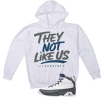 Air Jordan 9 Flint Grey Matching T-Shirt, Sweatshirts & Hoodies White T-Shirt (They not like us)| illcurrency