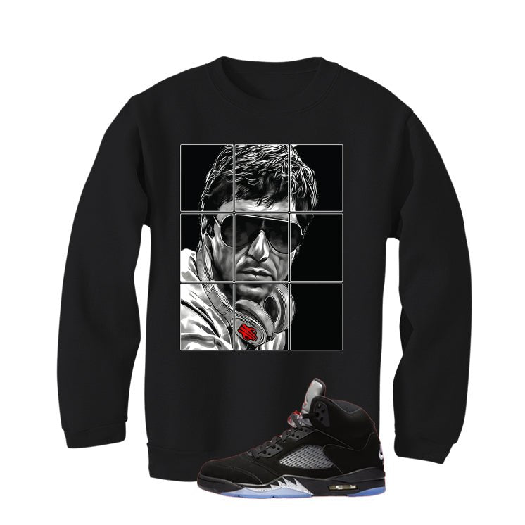Air Jordan 5 Black Metallic Reimagined Black T-Shirt (Pacino)| illcurrency