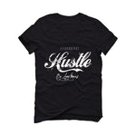 Air Jordan 4 Black Cat Matching T-Shirt, Sweatshirts & Hoodies Black T-Shirt (Hustle By Any Means)| illcurrency