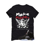 Air Jordan 5 Black Metallic Reimagined Black T-Shirt (Make Money)| illcurrency