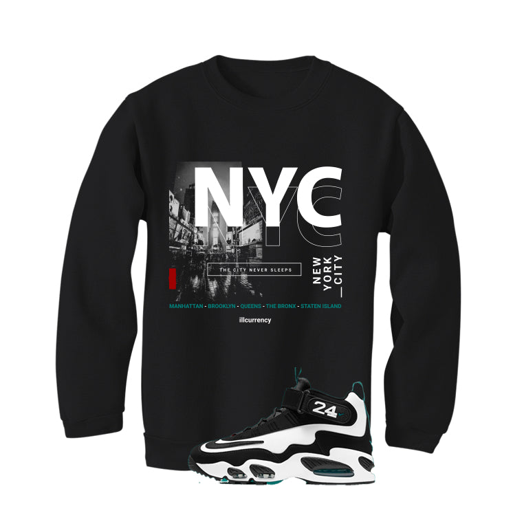 Nike Air Griffey Max 1 Freshwater Matching T-Shirt, Sweatshirts, & Hoodies Black T-Shirt (City Never Sleeps)| illcurrency