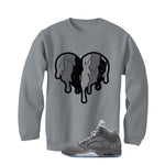 Air Jordan 5 Wolf Grey Matching T-Shirt, Sweatshirts & Hoodies Grey T-Shirt (Heart)| illcurrency