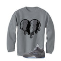Air Jordan 5 Wolf Grey Matching T-Shirt, Sweatshirts & Hoodies Grey T-Shirt (Heart)