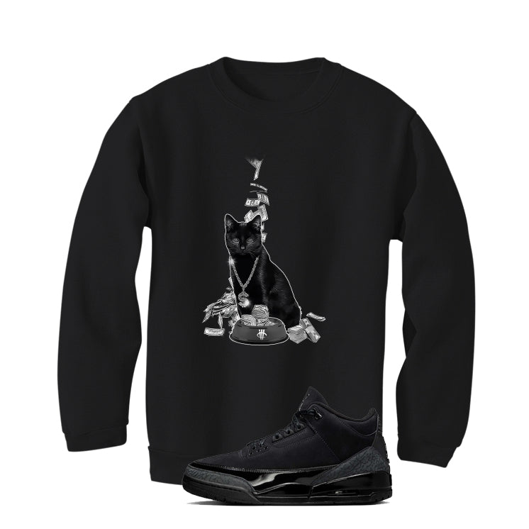 Air Jordan 3 Black Cat Black T-Shirt (Money Cat)| illcurrency