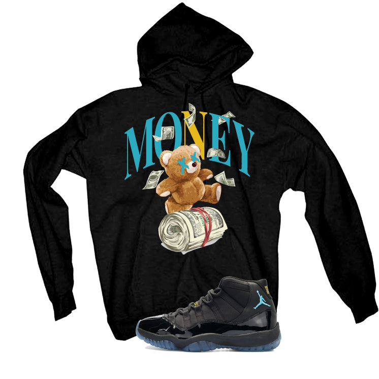 Air Jordan 11 Gamma Blue Matching T-Shirt, Sweatshirts & Hoodies Black T-Shirt (Money Bear)| illcurrency