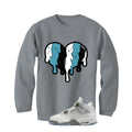Air Jordan 4 GS Blue Chill Matching T-Shirt, Sweatshirts & Hoodies Grey T-Shirt (Heart)