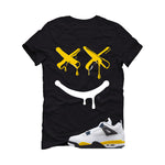 Air Jordan 4 Tour Yellow Matching T-Shirt Black T-Shirt (Happy Drip)| illcurrency