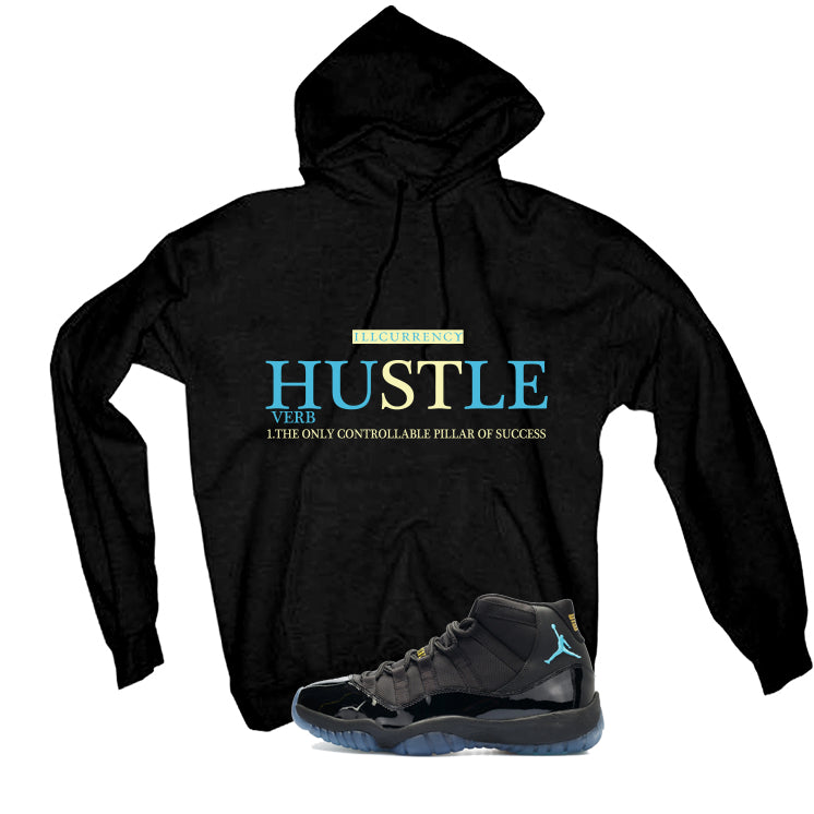 Air Jordan 11 Gamma Blue Matching T-Shirt, Sweatshirts & Hoodies Black T-Shirt (Hustle Definition)| illcurrency