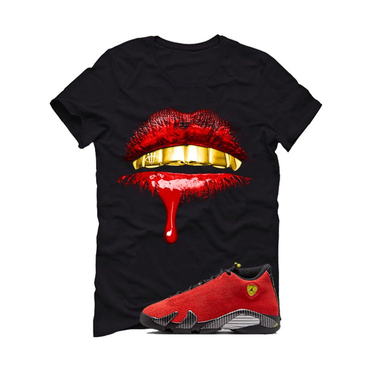 Air Jordan 14 Ferrari Black T-Shirt (Lips)| illcurrency