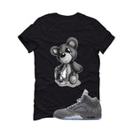 Air Jordan 5 Wolf Grey Matching T-Shirt, Sweatshirts & Hoodies Black T-Shirt (Big Teddy)| illcurrency
