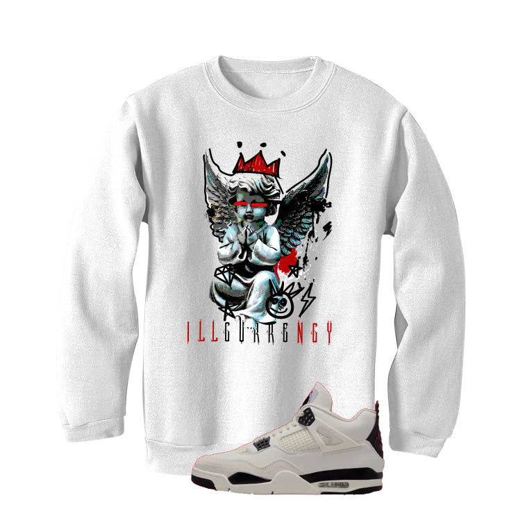 Air Jordan 4 Flight Club Matching T-Shirt, Sweatshirts & Hoodies White T-Shirt (Graffiti Angel)| illcurrency