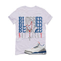 Air Jordan 3 True Blue Matching T-Shirt White T-Shirt (Blessed not lucky)| illcurrency