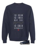 Levi’s x Air Jordan 3 Rigid Matching T-Shirt, Sweatshirts & Hoodies Navy Blue T-Shirt (The Dream Is Free)
