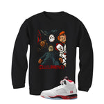 Air Jordan 5 Fire Red Black Tongue Black Sweatshirt