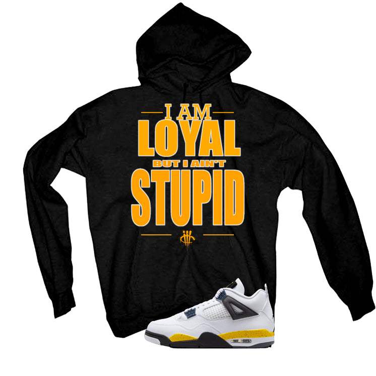 Air Jordan 4 Tour Yellow Matching T-Shirt Black T-Shirt (Loyal)| illcurrency