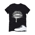 Air Jordan 10 OG Steel Black T-Shirt (Lips)| illcurrency
