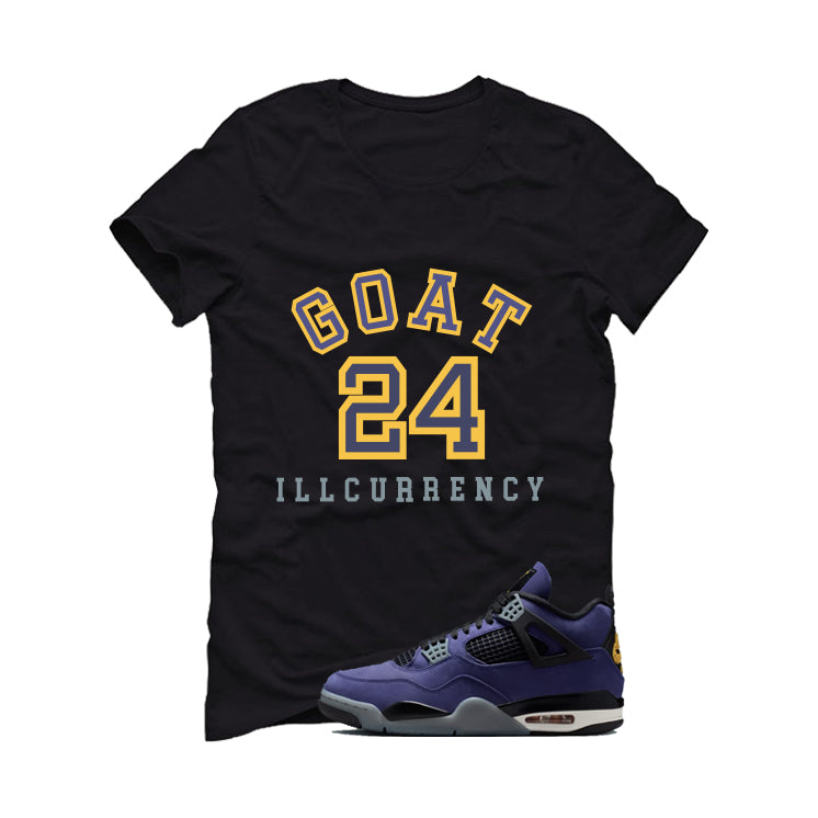 Air Jordan 4 OG Lakers Matching T-Shirt, Sweatshirts & Hoodies Black T-Shirt (Goat 24)| illcurrency