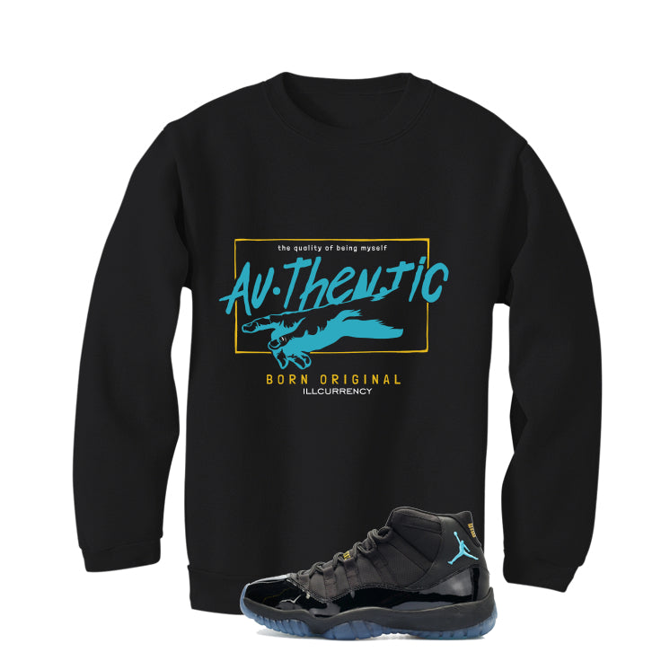 Air Jordan 11 Gamma Blue Matching T-Shirt, Sweatshirts & Hoodies Black T-Shirt (Authentic)| illcurrency