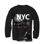 Air Jordan 5 Black Metallic Reimagined Black T-Shirt (City Never Sleeps)| illcurrency